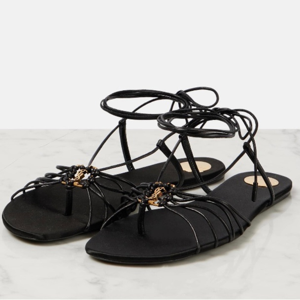 SAINT LAURENT Babylone YSL logo ankle strap sandals - Picture 3 of 6